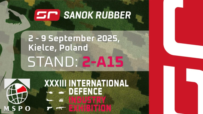 Sanok Rubber Company, seals for vehicles, MSPO Kielce, defense industry fair, AVS components, EMI/EFI, sealing solutions, design services